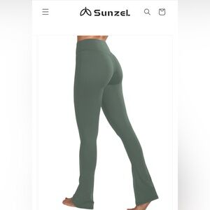 Sunzel xl green/olive leggings small flare